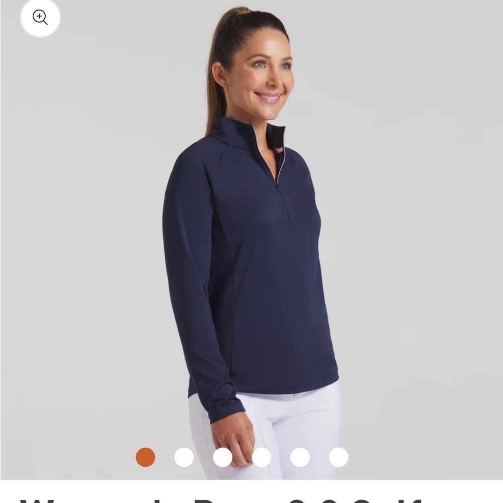 Navy Puma Quarter-Zip Top Small